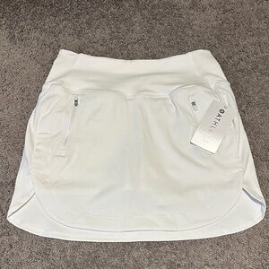 Athleta White Fairway Golf Skort with Zipper Pockets